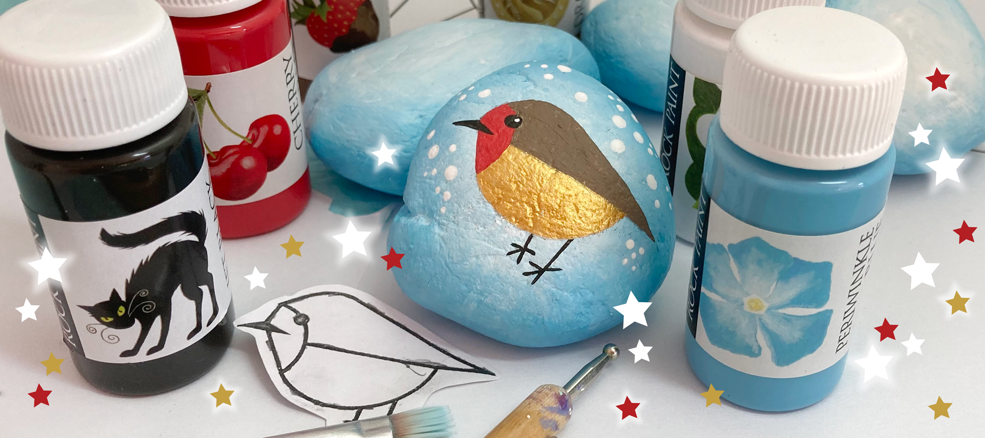 Little Robin Redbreast rock painting tutorial - Rock Paint