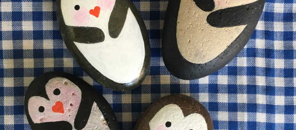 Painted penguin rocks tutorial